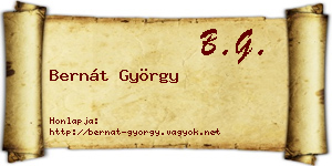 Bernát György névjegykártya